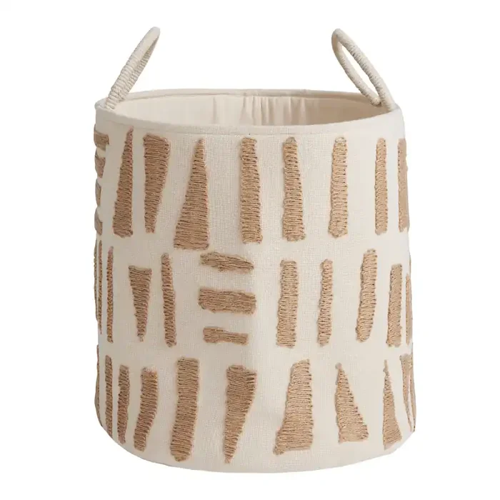 Caleb Geo Cotton And Jute Tote Basket