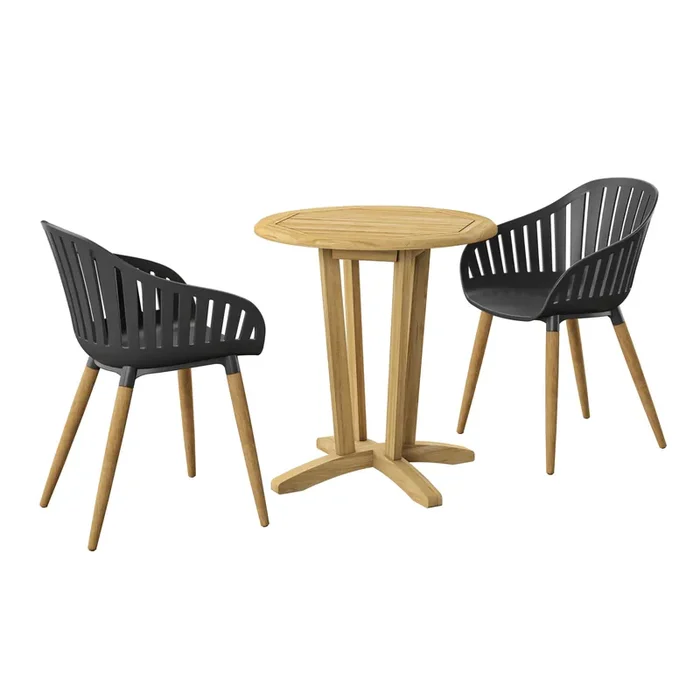 Calvi Teak Wood 3 Piece Outdoor Bistro Set