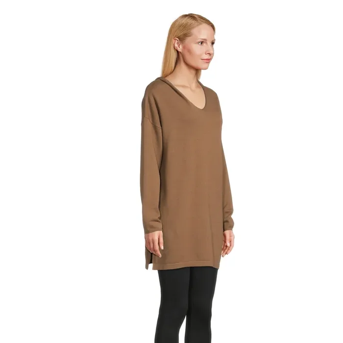Camel Lounge Tunic With Hood