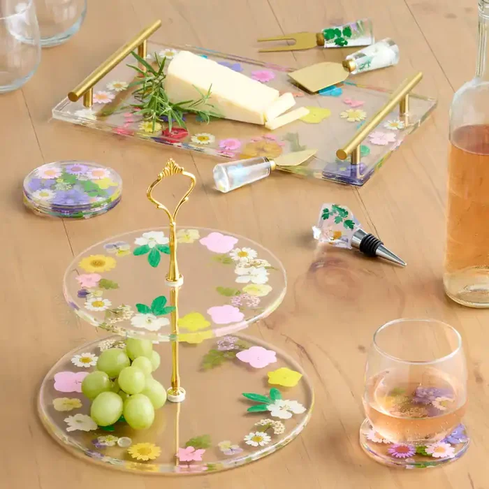 Camila Multicolor Resin Pressed Flower Tabletop Collection