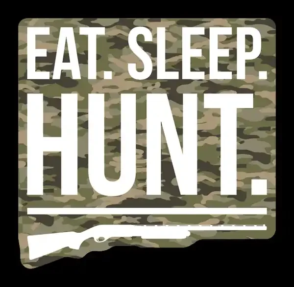 CAMO EAT SLEEP HUNT STICKER
