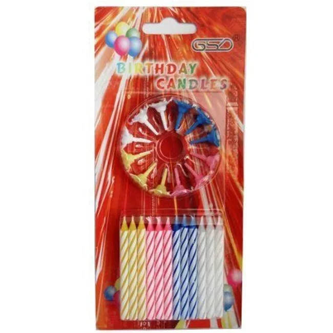 Candles & 12 Holders 24pc