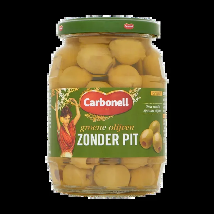 Carbonell Green olives without seeds large