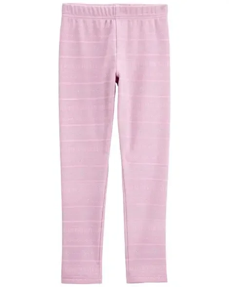 Carters Kid Striped Cozy Fleece Leggings Pink 10