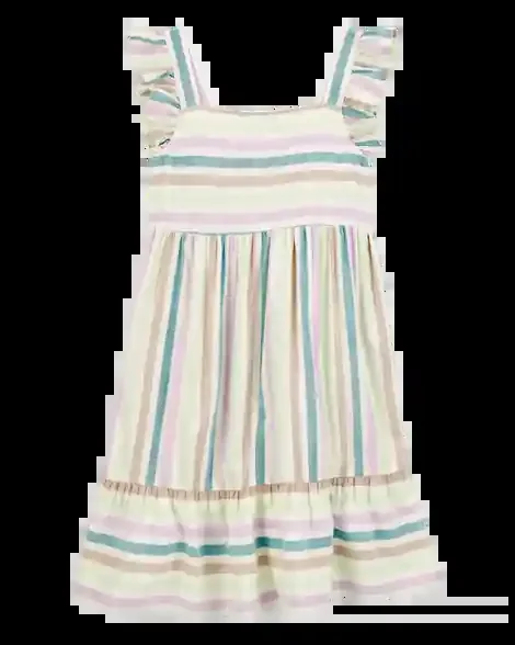 Carters Kid Striped Flutter Sleeve Dress Multi 7