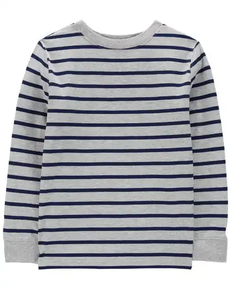 Carters Kid Striped Long-Sleeve Tee Grey/Navy M