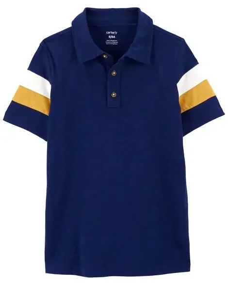 Carters Kid Striped Polo Shirt Navy 7