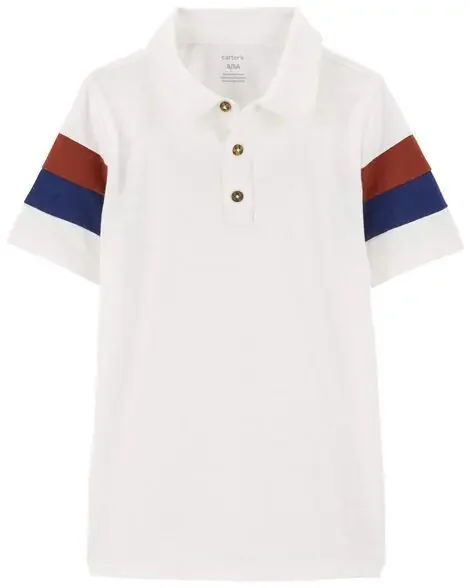 Carters Kid Striped Polo Shirt White 10