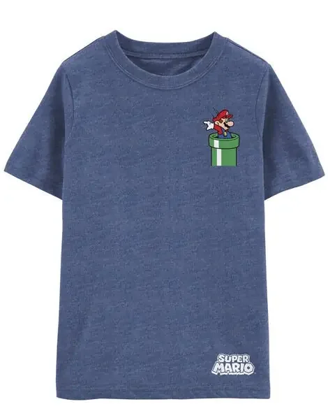 Carters Kid Super Mario Pocket Tee – Navy Blue 10