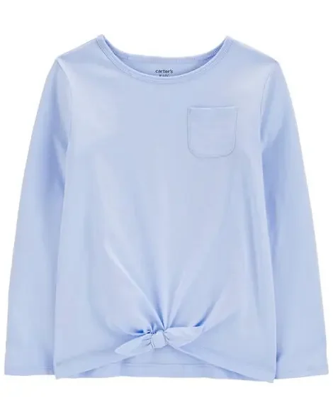 Carters Kid Tie-Front Jersey Tee Blue XS