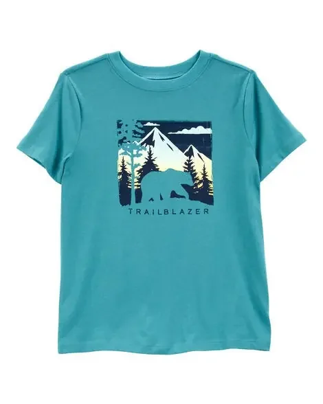 Carters Kid Trailblazer Short-Sleeve Tee – Green Teal XS