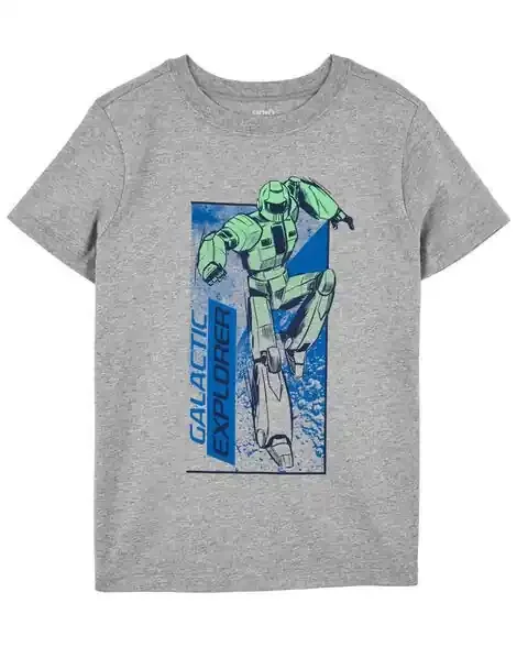 Carters Kid Transformer Graphic Tee Grey L