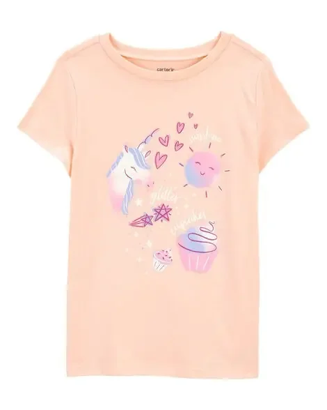 Carters Kid Unicorn Short-Sleeve Tee – Pink Pink S