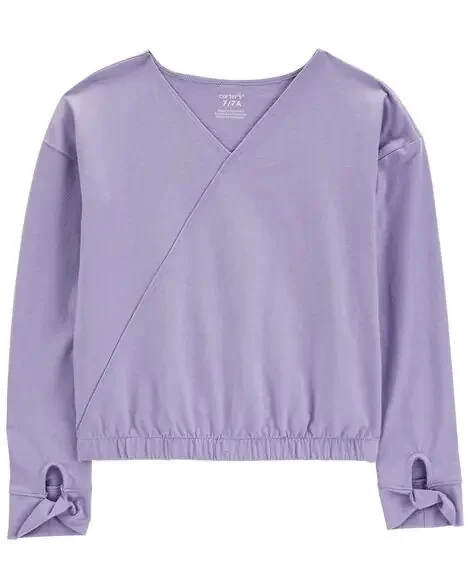 Carters Kid V-Neck Active Top Purple 10