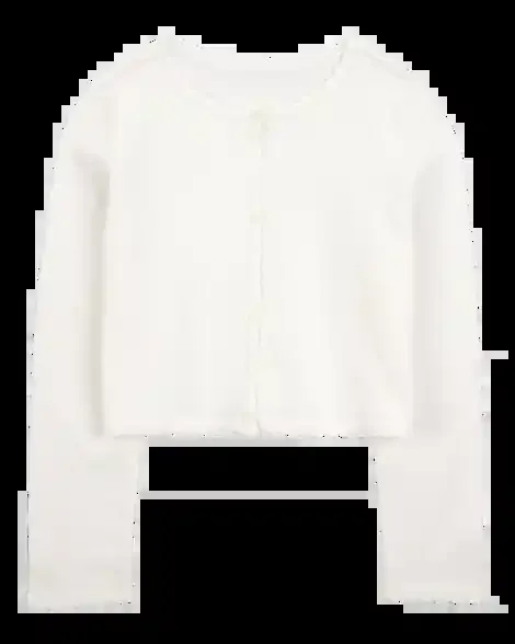Carters Kid Wave Trim Cardigan Sweater – Ivory Ivory 14