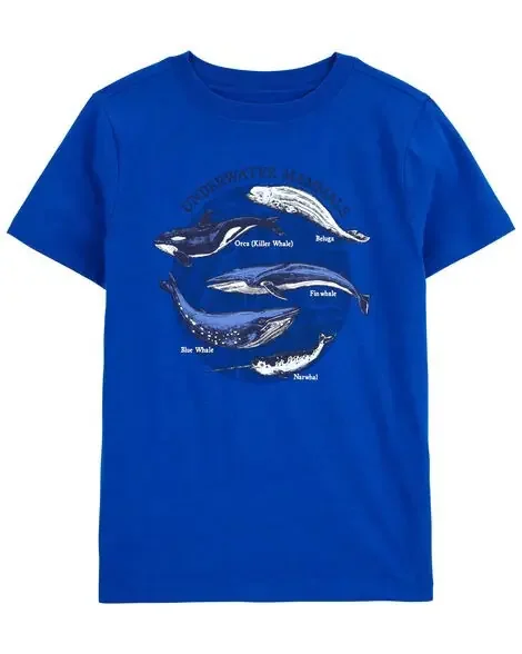 Carters Kid Whale Graphic Tee Blue XS