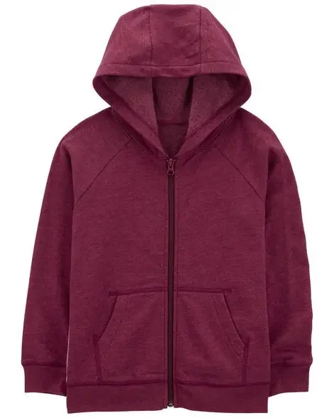 Carters Kid Zip-Up Fleece Hoodie Burgundy 6