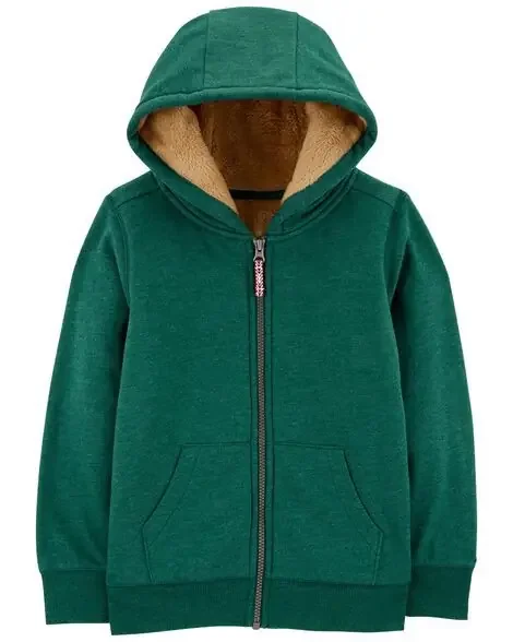 Carters Kid Zip-Up Fleece Hoodie Green 4