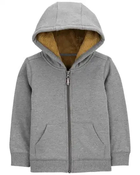 Carters Kid Zip-Up Fleece Hoodie Grey 8