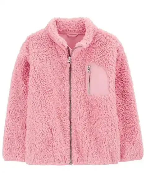 Carters Kid Zip-Up Fleece Jacket Pink 12