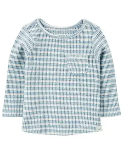 Carters Striped Thermal Long-Sleeve Tee Blue NB