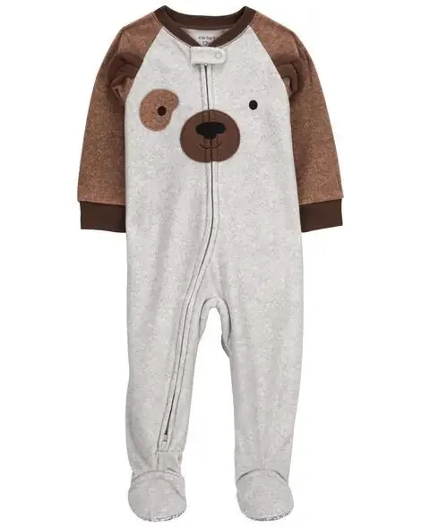 Carters Toddler 1-Piece Bear Fleece Footie Pajamas Grey 4T