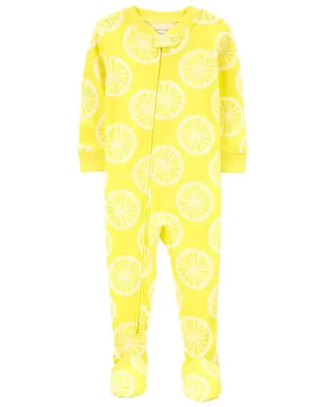 Carters Toddler 1-Piece Lemon 100% Snug Fit Cotton Footie Pajamas Yellow 5T