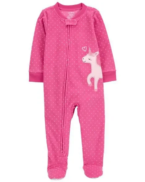 Carters Toddler 1-Piece Unicorn Fleece Footie Pajamas Pink 3T