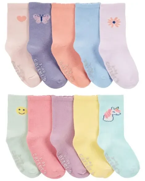 Carters Toddler 10-Pack Crew Socks Multi 2T4T