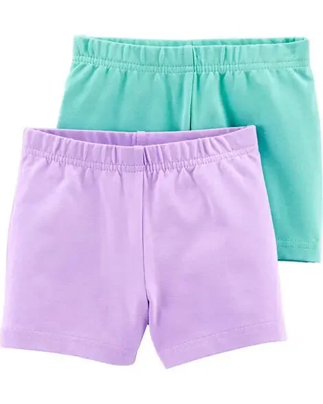 Carters Toddler 2-Pack Bike Shorts Mint/Purple 3T