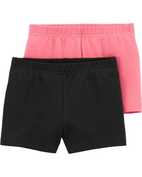 Carters Toddler 2-Pack Bike Shorts Pink/Black 3T
