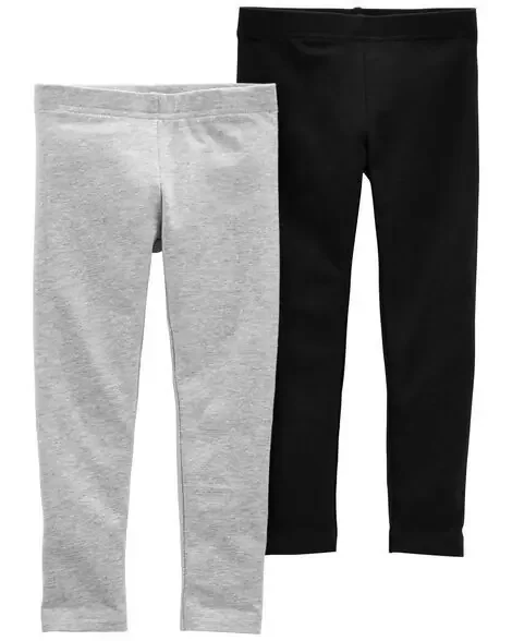 Carters Toddler 2-Pack Stretch Leggings Grey/Black 4T