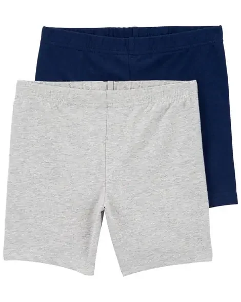 Carters Toddler 2-Pack Tumbling Shorts Grey/Navy 5T