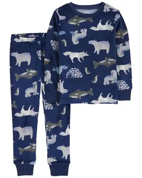 Carters Toddler 2-Piece Arctic Animals Fleece Pajamas Blue 3T