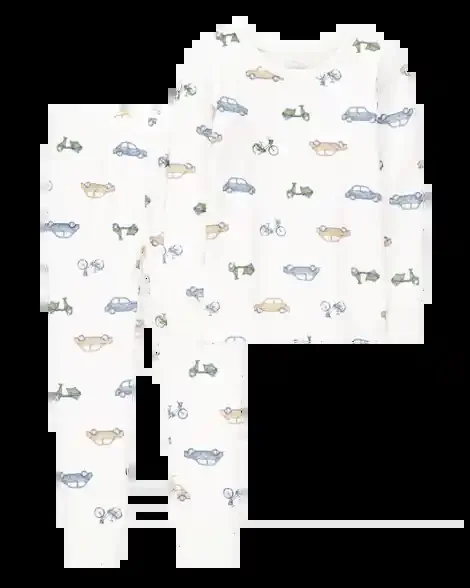 Carters Toddler 2-Piece Car Print PurelySoft Pajamas Ivory 5T