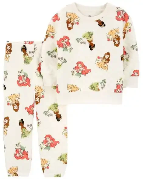 Carters Toddler 2-Piece Disney Princess Quilted Sweatshirt & Pant Set Multi 3T