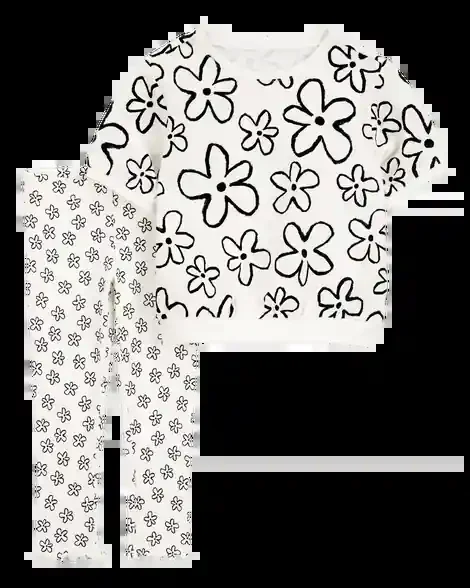 Carters Toddler 2-Piece Floral Top & Pant Set White/Black 2T