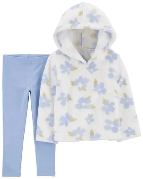 Carters Toddler 2-Piece Fuzzy Pullover & Legging Set Blue/Ivory 3T