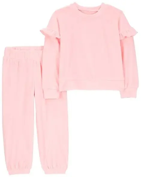 Carters Toddler 2-Piece Fuzzy Velboa Outfit Set Pink 4T