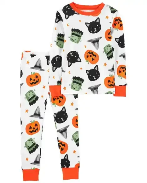 Carters Toddler 2-Piece Halloween 100% Snug Fit Cotton Pajamas Ivory 4T