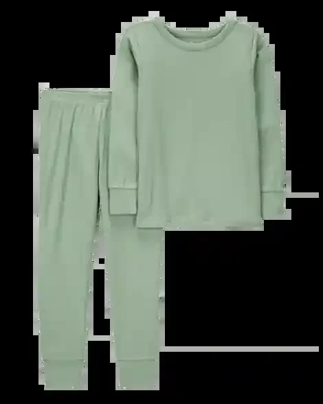 Carters Toddler 2-Piece PurelySoft Pajamas – Green Green 2T