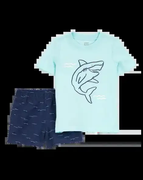 Carters Toddler 2-Piece Shark Outfit Set Blue 4T