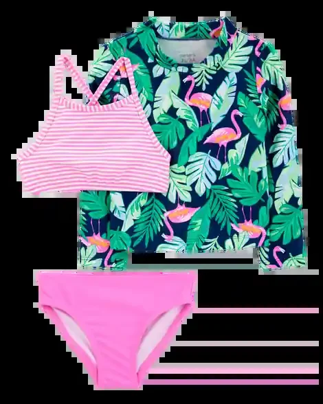 Carters Toddler 3-Piece Tropical Print Rashguard Set Multi 5T