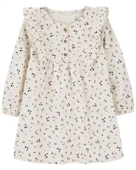 Carters Toddler Floral Corduroy Dress Ivory 5T