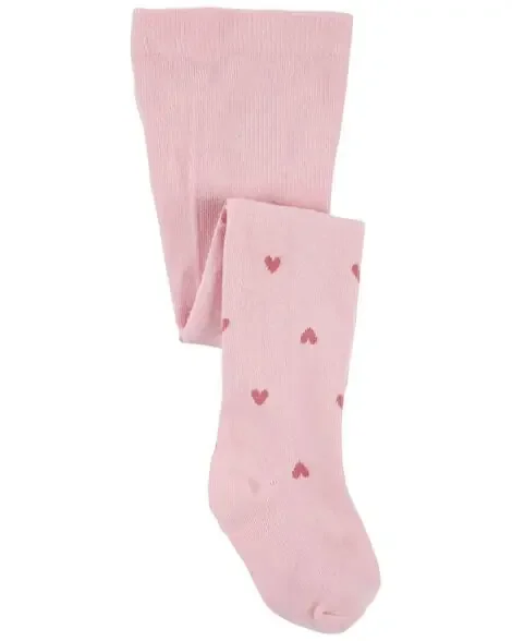 Carters Toddler Heart Tights Pink 2T4T