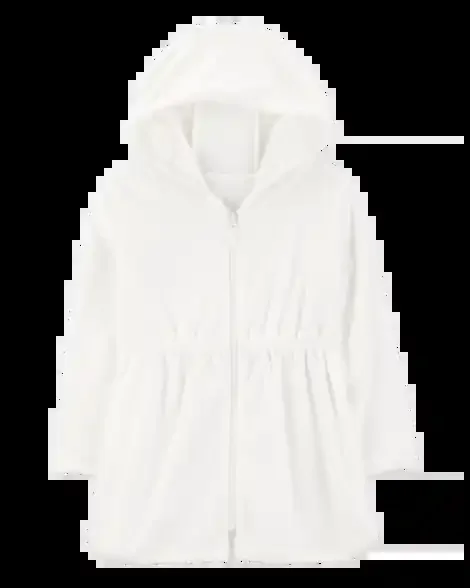 Carters Toddler Hooded Cover-Up Dress White 5T