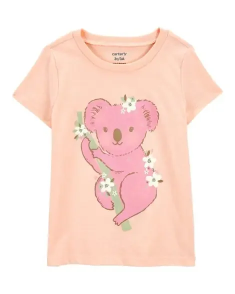 Carters Toddler Koala Short-Sleeve Tee – Pink Pink 3T