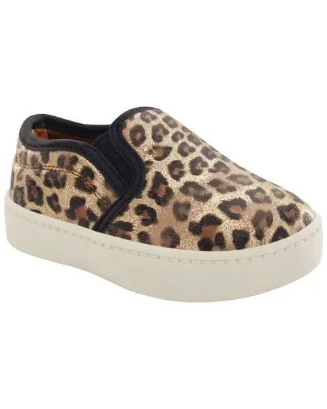 Carters Toddler Leopard Slip-On Shoes Brown 11