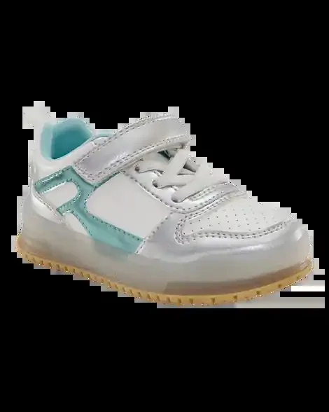 Carters Toddler Light Up Sneakers Metallic 12