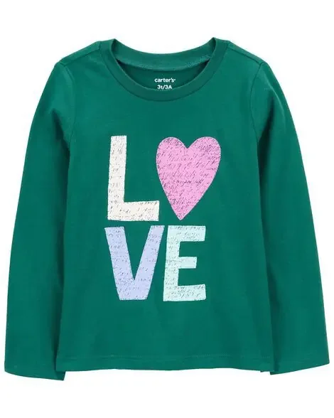Carters Toddler Long-Sleeve Graphic Tee Green 5T
